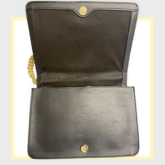 Nwt 🏷 STEVE MADDEN Breah Crossbody Floral Print Black Gold Chain Handbag Purse - Picture 7 of 11